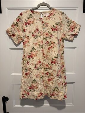 Women’s Cream Floral Eyelet Dress
